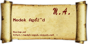 Medek Agád névjegykártya